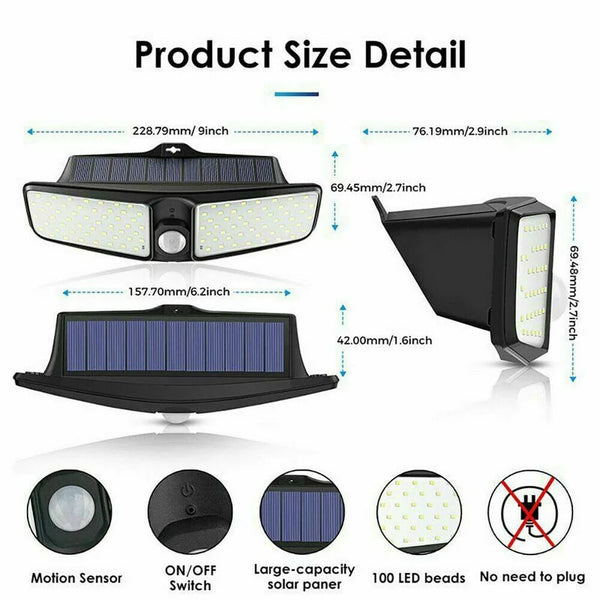 🔥LAST DAY 49% OFF💡Solar Powered Motion Sensor Outdoor Security Lights